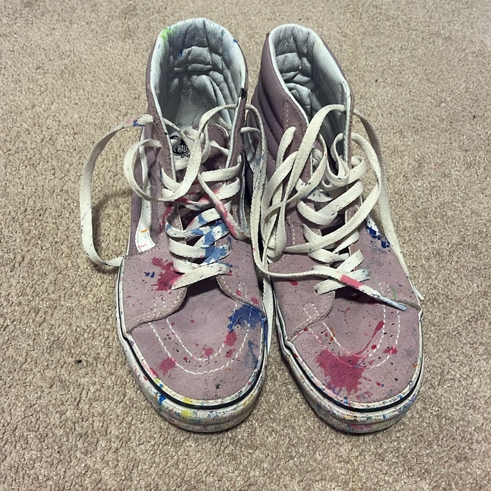 paint splatter high top vans